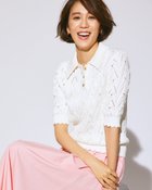 【ドゥクラッセ/DoCLASSE】の透かし柄・コットンポロニット 人気、トレンドファッション・服の通販 founy(ファニー) ファッション Fashion レディースファッション Fashion for Women トップス・カットソー Cut & Sew Tops ニット Knit Tops & Sweaters コンパクト Compact, Small Size スカラップ Scallop, Scalloped Edge セーター Sweater, Knitwear ブラウジング Blouson Silhouette, Cinched Waist ポロシャツ Polo Shirt, Collared Tee メタル Metal, Metal Parts 夏 Summer 定番 Standard, Basic Item 春 Spring S/S・春夏 SS, Spring/Summer, Warm Season 透かし Cut-Out, Lacework thumbnail ホワイト|ID: prp329100004866598 ipo3291000000036247077