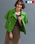 【ドゥクラッセ/DoCLASSE】の極リネン・五分袖ジャケット 人気、トレンドファッション・服の通販 founy(ファニー) ファッション Fashion レディースファッション Fashion for Women アウター Coat / Outerwear Collection レディースジャケット・軽アウター Jackets ショート Short, Short Length ジャケット Jacket, Outerwear フランス France, French フレンチ French, French Style リネン Linen, Linen Fabric thumbnail グリーン|ID: prp329100004866600 ipo3291000000036247095