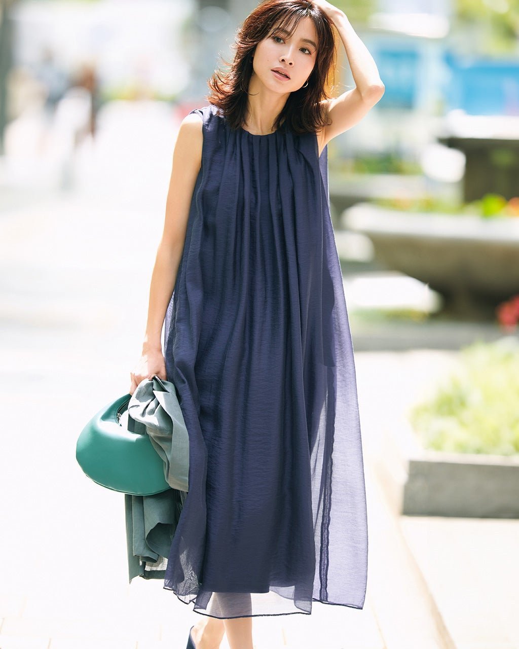 【ドゥクラッセ/DoCLASSE】のシアーレイヤード・ワンピース インテリア・キッズ・メンズ・レディースファッション・服の通販 founy(ファニー) 　ファッション　Fashion　レディースファッション　Fashion for Women　ワンピース　Dresses　アウトレット　Outlet / Clearance　ネイビー|ID: prp329100004866602 ipo3291000000036247117