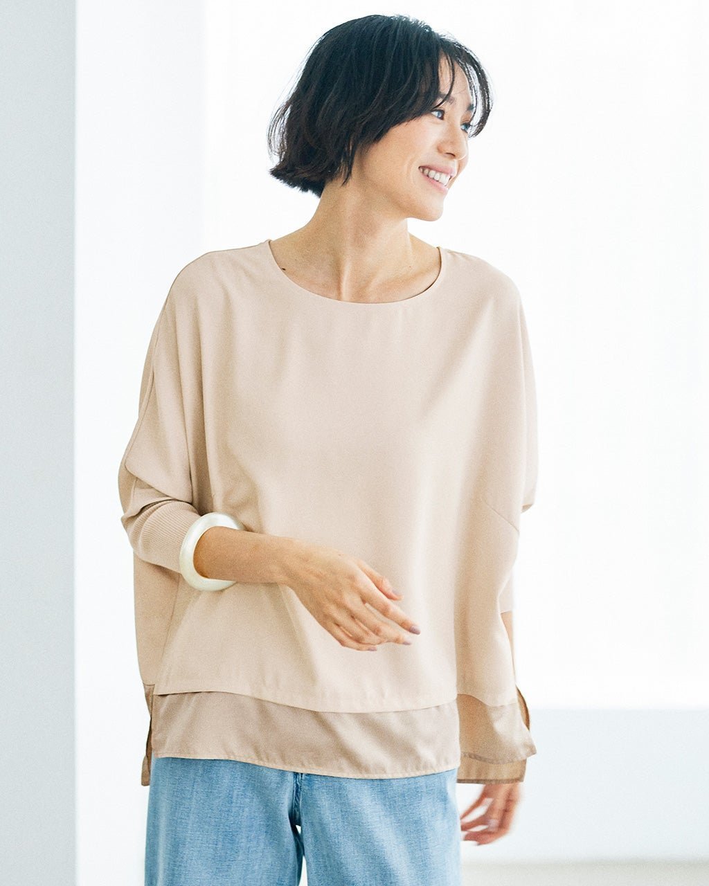 【ドゥクラッセ/DoCLASSE】の異素材コンビ・ジョーゼットプルオーバー 人気、トレンドファッション・服の通販 founy(ファニー) 　ファッション　Fashion　レディースファッション　Fashion for Women　トップス・カットソー　Cut & Sew Tops　シャツ・ブラウス・オフィスカジュアル　Elegant Blouses & Button-Ups　カジュアルプルオーバー・ニットトップス　Pullovers & Knit Tops / Casual Pullovers　コンビ　Combo, Combination Style　ジョーゼット　Georgette, Semi-Sheer Fabric　 other-1|ID: prp329100004869477 ipo3291000000036290696