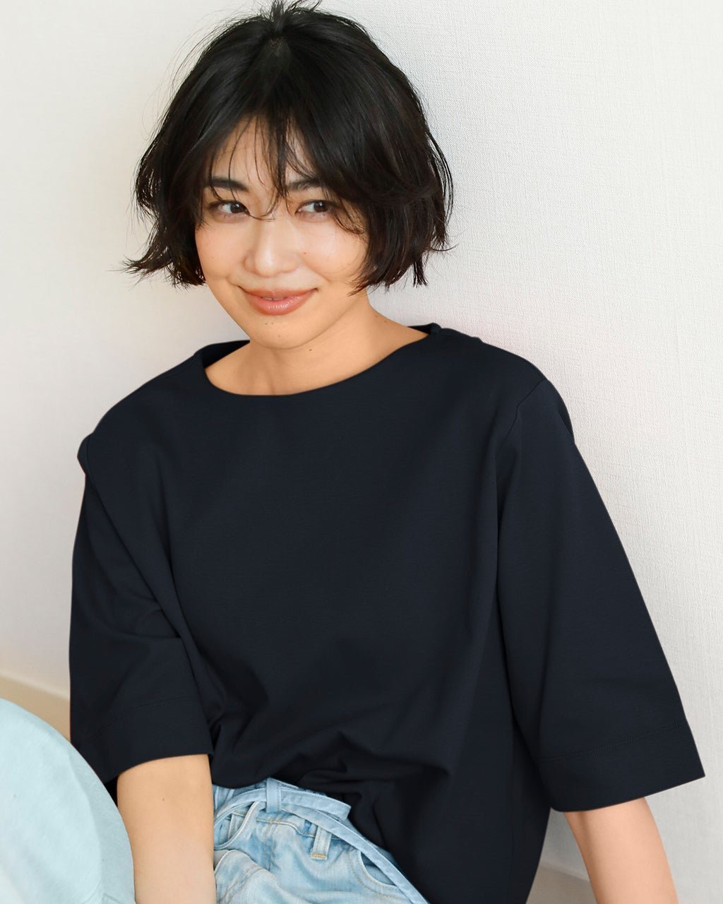 【ドゥクラッセ/DoCLASSE】のワイドフォルム/5分袖・DoT インテリア・キッズ・メンズ・レディースファッション・服の通販 founy(ファニー) 　ファッション　Fashion　レディースファッション　Fashion for Women　トップス・カットソー　Cut & Sew Tops　シャツ・ブラウス・オフィスカジュアル　Elegant Blouses & Button-Ups　ロングTシャツ・Tシャツ　Longline T-Shirts & Tees　カットソー・ベーシックTシャツ　Cut-and-Sewn Tops / Stretch Tees & Basics　インナー　Innerwear　カットソー　Cut and Sewn Top　コンパクト　Compact, Small Size　ショート　Short, Short Length　シンプル　Simple, Minimal　ジャケット　Jacket, Outerwear　デニム　Denim, Jeans Material　定番　Standard, Basic Item　なめらか　Smooth, Silky Texture　パール　Pearl, Pearl Accent　フォルム　Silhouette, Form　フレア　Flare, Flared　ベーシック　Basic, Essential　半袖　Short Sleeve, Half Sleeve　ワイド　Wide, Wide Fit　新作・新入荷　New Arrivals / New In　おすすめ　Recommended / Our Picks　ビジネス 仕事 通勤　Business / Work / Commuting　ミッドナイトブルー|ID: prp329100004871402 ipo3291000000036315344