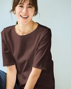 【ドゥクラッセ/DoCLASSE】のボートネックN/5分袖・DoT ダークブラウン|ID: prp329100004871405 ipo3291000000036315393