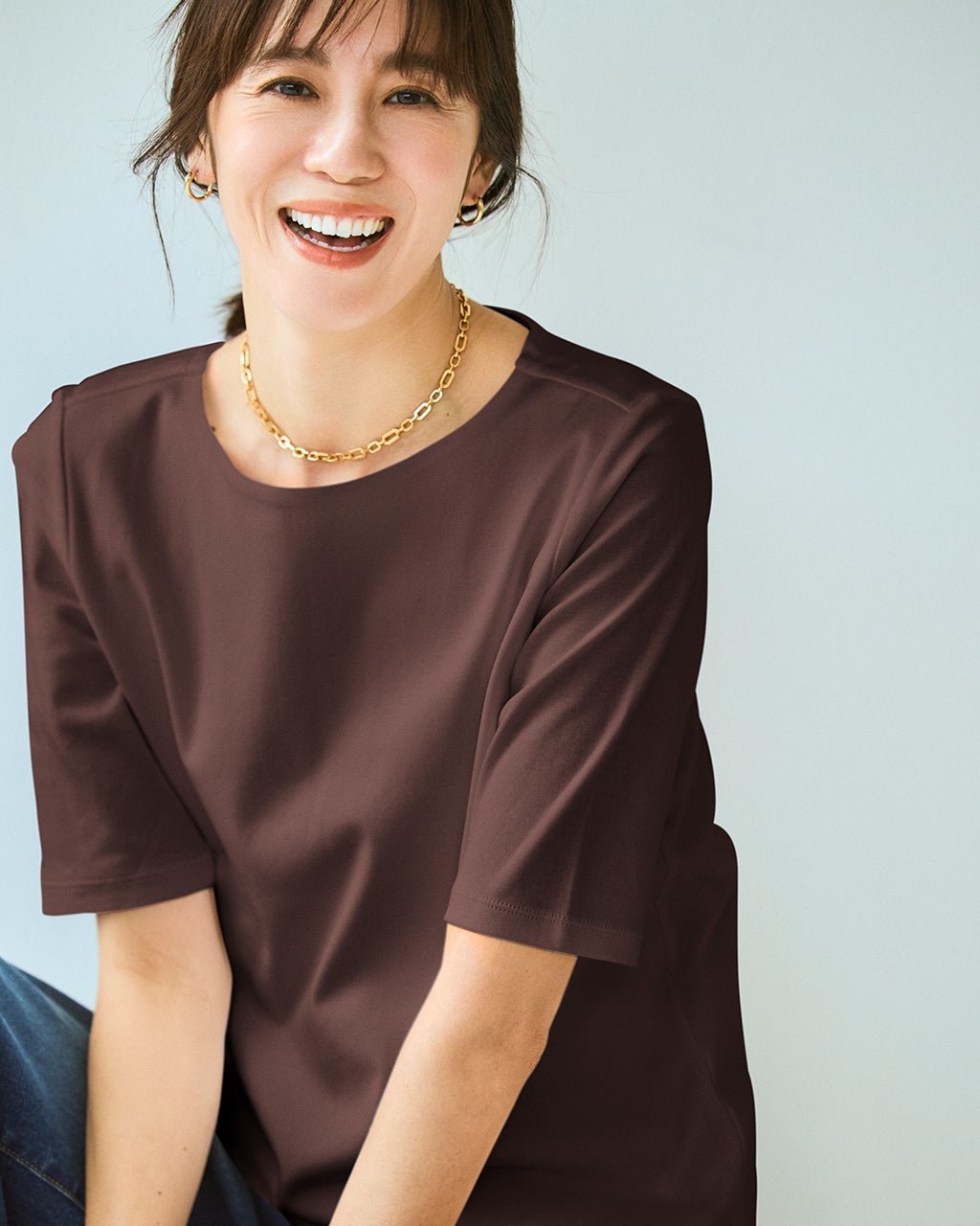 【ドゥクラッセ/DoCLASSE】のボートネックN/5分袖・DoT インテリア・キッズ・メンズ・レディースファッション・服の通販 founy(ファニー) 　ファッション　Fashion　レディースファッション　Fashion for Women　トップス・カットソー　Cut & Sew Tops　シャツ・ブラウス・オフィスカジュアル　Elegant Blouses & Button-Ups　ロングTシャツ・Tシャツ　Longline T-Shirts & Tees　カットソー・ベーシックTシャツ　Cut-and-Sewn Tops / Stretch Tees & Basics　インナー　Innerwear　カットソー　Cut and Sewn Top　ショルダー　Shoulder, Shoulder Strap　シンプル　Simple, Minimal　ジャケット　Jacket, Outerwear　デニム　Denim, Jeans Material　定番　Standard, Basic Item　なめらか　Smooth, Silky Texture　人気　Popular, Best Seller　パール　Pearl, Pearl Accent　ベーシック　Basic, Essential　半袖　Short Sleeve, Half Sleeve　新作・新入荷　New Arrivals / New In　おすすめ　Recommended / Our Picks　ビジネス 仕事 通勤　Business / Work / Commuting　ダークブラウン|ID: prp329100004871405 ipo3291000000036315393