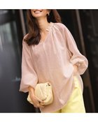 【ドゥクラッセ/DoCLASSE】のシアーエンボス・ギャザーブラウス ダスティーピンク|ID:prp329100004871413