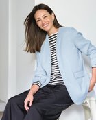 【ドゥクラッセ/DoCLASSE】のリネン混ストレッチ・ノーカラージャケット ライトブルー|ID: prp329100004871418 ipo3291000000036315527