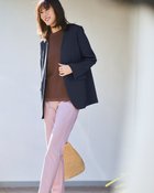 【ドゥクラッセ/DoCLASSE】のリネン混ストレッチ・ノーカラージャケット ミッドナイトブルー|ID: prp329100004871418 ipo3291000000036315532