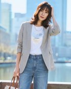 【ドゥクラッセ/DoCLASSE】のリネン混ストレッチ・ノーカラージャケット グレー|ID: prp329100004871418 ipo3291000000037101363