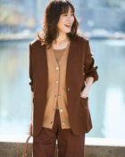 【ドゥクラッセ/DoCLASSE】のリネン混ストレッチ・ノーカラージャケット ブラウン|ID: prp329100004871418 ipo3291000000037101366