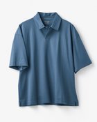 【ドゥクラッセ/DoCLASSE / MEN】の接触冷感・綿100%オーバーサイズポロ・5分袖 ブルーグレー|ID: prp329100004871419 ipo3291000000036315554