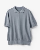 【ドゥクラッセ/DoCLASSE / MEN】のレトロウォッシュ綿100%ニットポロ ブルーグレー|ID: prp329100004871420 ipo3291000000036484336