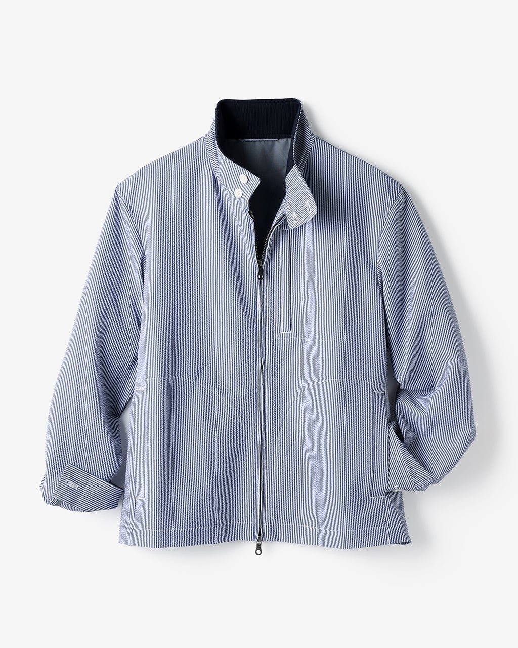 【ドゥクラッセ/DoCLASSE / MEN】の360°伸縮シアサッカー清涼ドライジャケット インテリア・キッズ・メンズ・レディースファッション・服の通販 founy(ファニー) ファッション Fashion メンズファッション Fashion for Men 新作・新入荷 New Arrivals / New In ジャケット Jacket, Outerwear ストレッチ Stretch, Stretchy Fabric ブルゾン Blouson, Bomber Jacket ベスト Vest, Waistcoat メンズ Men's, Menswear ブルーストライプ|ID: prp329100004871435 ipo3291000000036315760