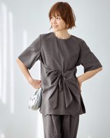 【ドゥクラッセ/DoCLASSE】のストレッチビスコース・リボンTブラウス 人気、トレンドファッション・服の通販 founy(ファニー) ファッション Fashion レディースファッション Fashion for Women トップス・カットソー Cut & Sew Tops シャツ・ブラウス・オフィスカジュアル Elegant Blouses & Button-Ups 新作・新入荷 New Arrivals / New In シンプル Simple, Minimal ストレッチ Stretch, Stretchy Fabric リボン Ribbon, Bow 定番 Standard, Basic Item |ID:prp329100004871441