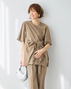 【ドゥクラッセ/DoCLASSE】のストレッチビスコース・リボンTブラウス ベージュ|ID: prp329100004871441 ipo3291000000036315823