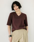 【ドゥクラッセ/DoCLASSE】のVネック/5分袖・ドゥクラッセTシャツ ダークブラウン|ID: prp329100004877056 ipo3291000000036379123