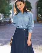 【ドゥクラッセ/DoCLASSE】のドレーピーデニム・オーバーシャツ 人気、トレンドファッション・服の通販 founy(ファニー) ファッション Fashion レディースファッション Fashion for Women トップス・カットソー Cut & Sew Tops シャツ・ブラウス・オフィスカジュアル Elegant Blouses & Button-Ups 新作・新入荷 New Arrivals / New In とろみ Fluid, Flowy Fabric デニム Denim, Jeans Material ロング Long, Long-Length 羽織 Haori, Light Jacket thumbnail ライトインディゴ|ID: prp329100004880716 ipo3291000000036428413