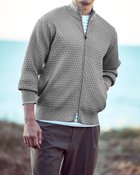 【ドゥクラッセ/DoCLASSE / MEN】の立体バスケット編みフルジップジャケット 人気、トレンドファッション・服の通販 founy(ファニー) ファッション Fashion メンズファッション Fashion for Men ゴルフ Golf ストレッチ Stretch, Stretchy Fabric バスケット Basket, Basket Bag パーカー Hoodie, Parka ブルゾン Blouson, Bomber Jacket ボーダー Border, Stripe メンズ Men's, Menswear エレガント 上品 Elegant thumbnail 杢グレー|ID: prp329100004886579 ipo3291000000036484363