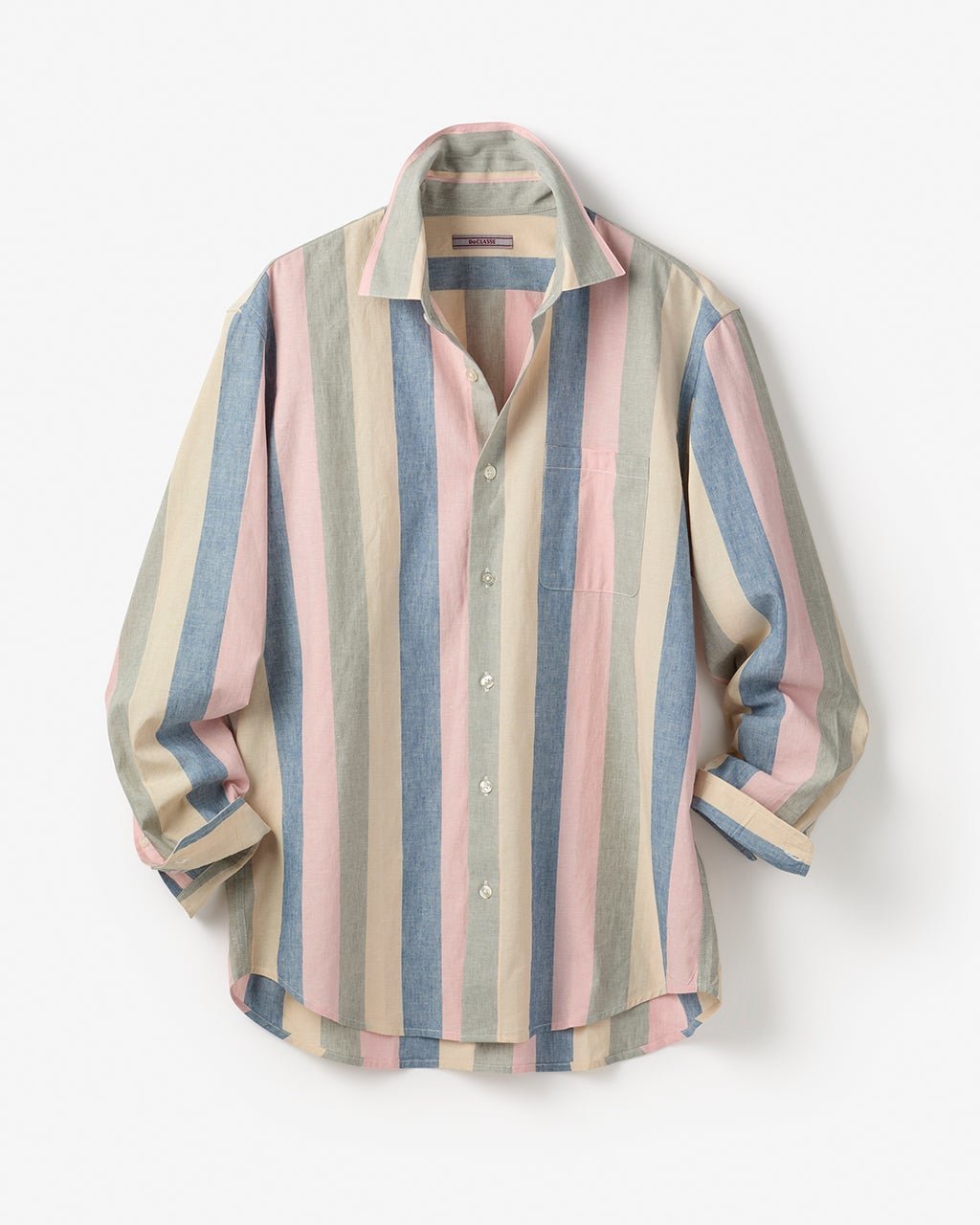 【ドゥクラッセ/DoCLASSE / MEN】のCOOLMAXリネン混シャツ長袖 インテリア・キッズ・メンズ・レディースファッション・服の通販 founy(ファニー) 　ファッション　Fashion　メンズファッション　Fashion for Men　新作・新入荷　New Arrivals / New In　メンズ　Men's, Menswear　リネン　Linen, Linen Fabric　長袖　Long Sleeve, Full Sleeve　ピンクストライプ|ID: prp329100004887891 ipo3291000000036500572