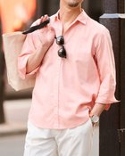 【ドゥクラッセ/DoCLASSE / MEN】のコットンリネン混ウォッシュ加工シャツ7分袖 ピンク|ID: prp329100004909414 ipo3291000000036776239