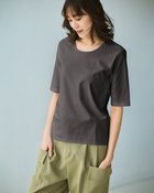 【ドゥクラッセ/DoCLASSE】のジュエルネックN/5分袖・ドゥクラッセTシャツ チャコール|ID:prp329100004919775