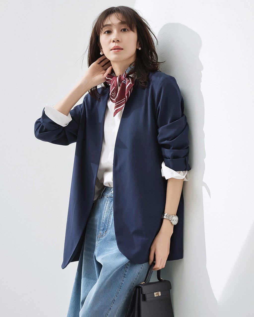 【ドゥクラッセ/DoCLASSE】のSARARI Air・ノーカラーVジャケット 人気、トレンドファッション・服の通販 founy(ファニー) 　ファッション　Fashion　レディースファッション　Fashion for Women　アウター　Coat / Outerwear Collection　レディースジャケット・軽アウター　Jackets　カーディガン　Cardigan, Knitwear　ジャケット　Jacket, Outerwear　ロング　Long, Long-Length　ワイド　Wide, Wide Fit　新作・新入荷　New Arrivals / New In　夏　Summer　ビジネス 仕事 通勤　Business / Work / Commuting　 other-1|ID: prp329100004919782 ipo3291000000036910668