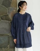 【ドゥクラッセ/DoCLASSE】のコットンボイル・ピンタックロングブラウス ネイビー|ID:prp329100004919785