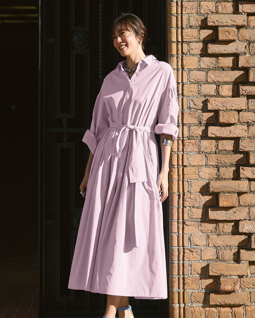【ドゥクラッセ/DoCLASSE】のUVイージーケア・シャツワンピース インテリア・キッズ・メンズ・レディースファッション・服の通販 founy(ファニー) 　ファッション　Fashion　レディースファッション　Fashion for Women　ワンピース　Dresses　シャツワンピース / 1枚で着映えコーデ　Shirt Dresses　おすすめ　Recommended / Our Picks　スキッパー　Skipper, Open Collar　フォルム　Silhouette, Form　ピンク・パターン|ID: prp329100004919787 ipo3291000000036910696