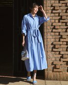 【ドゥクラッセ/DoCLASSE】のUVイージーケア・シャツワンピース サックス・パターン|ID: prp329100004919787 ipo3291000000036910697