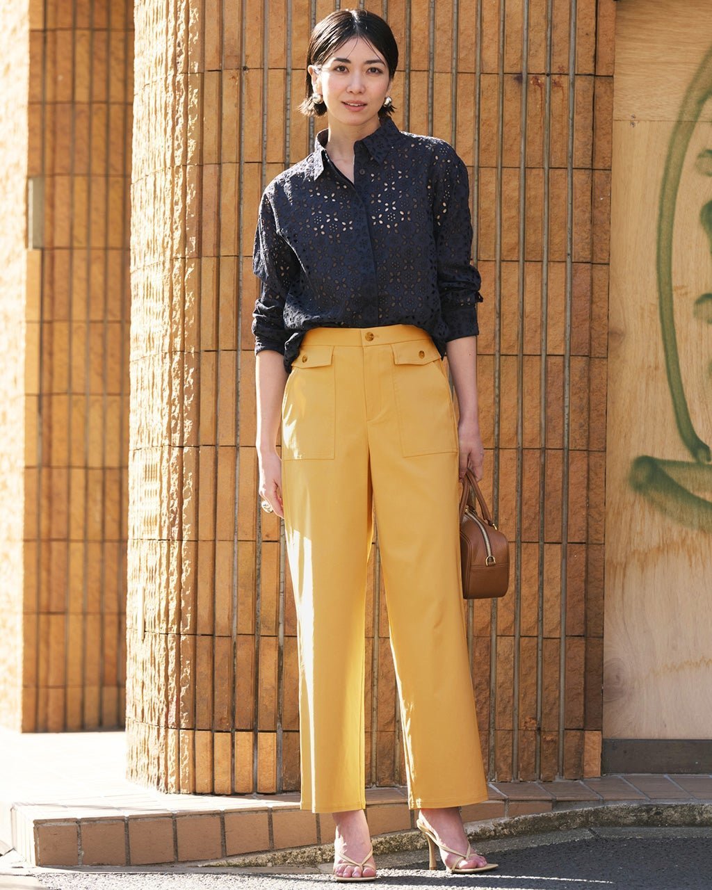 【ドゥクラッセ/DoCLASSE】のドライタッチ・ポケットベイカー/63cm インテリア・キッズ・メンズ・レディースファッション・服の通販 founy(ファニー) 　ファッション　Fashion　レディースファッション　Fashion for Women　パンツ　Pants & Trousers　ストレッチ　Stretch, Stretchy Fabric　フラップ　Flap, Flap Pocket　フロント　Front, Front Design　ポケット　Pocket, Pocket Detail　ワイド　Wide, Wide Fit　人気　Popular, Best Seller　ビジネス 仕事 通勤　Business / Work / Commuting　夏　Summer　春　Spring　S/S・春夏　SS, Spring/Summer, Warm Season　マスタード|ID: prp329100004919788 ipo3291000000036910706