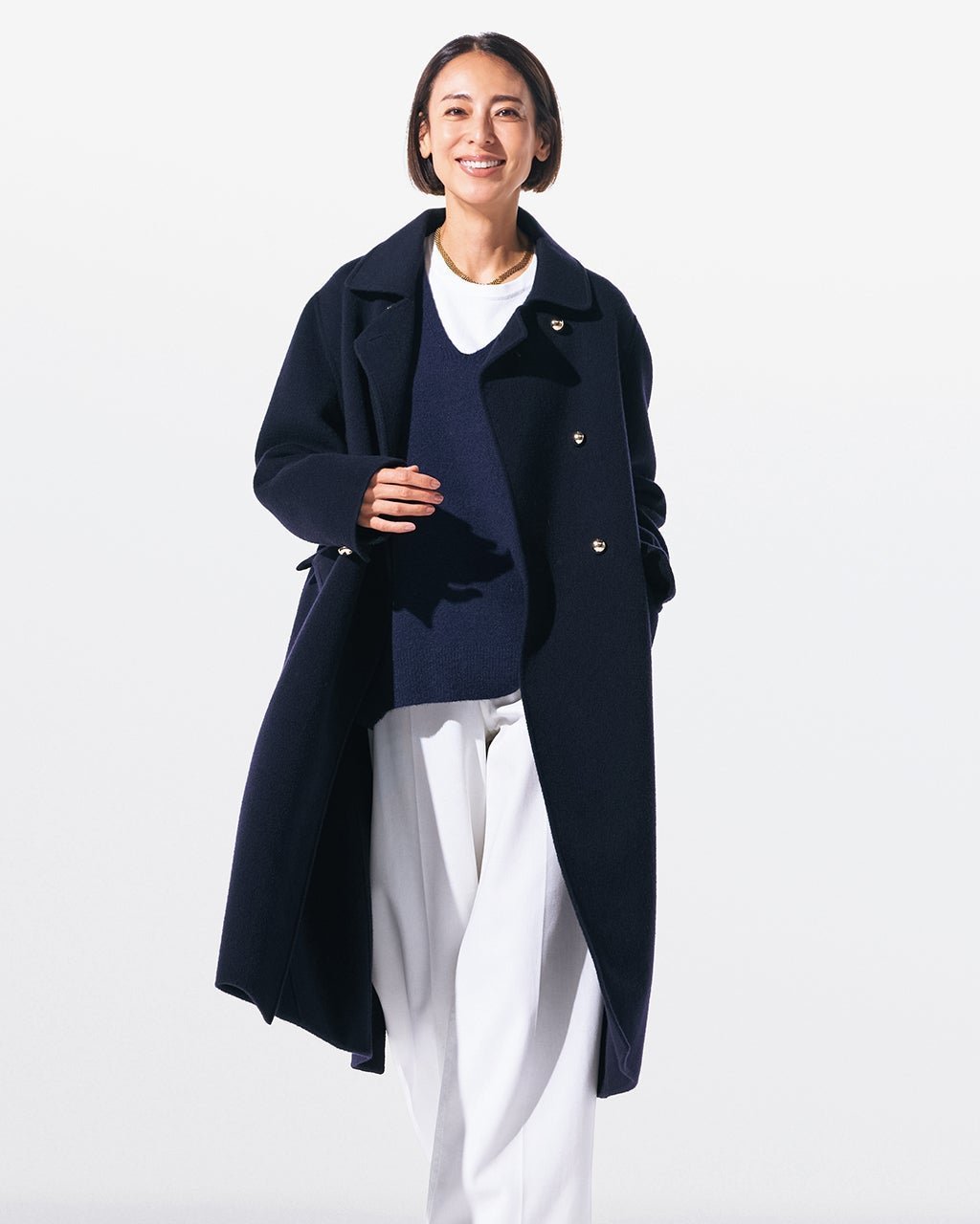 【ドゥクラッセ/DoCLASSE】のピュアウールリバー・ダブルブレストロングコート インテリア・キッズ・メンズ・レディースファッション・服の通販 founy(ファニー) 　ファッション　Fashion　レディースファッション　Fashion for Women　アウター　Coat / Outerwear Collection　コート・ロングコート・ピーコート　Long Coats, Peacoats & More　今季　This Season, Current Season　シンプル　Simple, Minimal　ストーン　Stone, Gem-Like　ダブル　Double, Double-Breasted　なめらか　Smooth, Silky Texture　ハンド　Hand, Handmade　パターン　Pattern, Design Print　フェイス　Face, Facial Design　ロング　Long, Long-Length　ワーク　Workwear, Utility Style　エレガント 上品　Elegant　ミッドナイトパターン|ID: prp329100004919791 ipo3291000000036910734