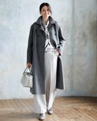 【ドゥクラッセ/DoCLASSE】のピュアウールリバー・ダブルブレストロングコート グレー|ID: prp329100004919791 ipo3291000000037254739
