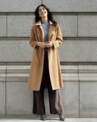 【ドゥクラッセ/DoCLASSE】のピュアウールリバー・ダブルブレストロングコート ベージュ|ID: prp329100004919791 ipo3291000000037254741