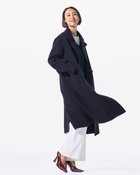 【ドゥクラッセ/DoCLASSE】のピュアウールリバー・ダブルブレストロングコート ミッドナイトブルー|ID: prp329100004919791 ipo3291000000037254743