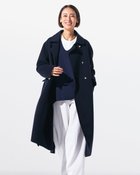 【ドゥクラッセ/DoCLASSE】のピュアウールリバー・ダブルブレストロングコート ミッドナイトパターン|ID: prp329100004919791 ipo3291000000037254747