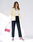 【ドゥクラッセ/DoCLASSE】の片畦編み・ショールカラーカーディガン オフホワイト|ID: prp329100004919794 ipo3291000000036910743