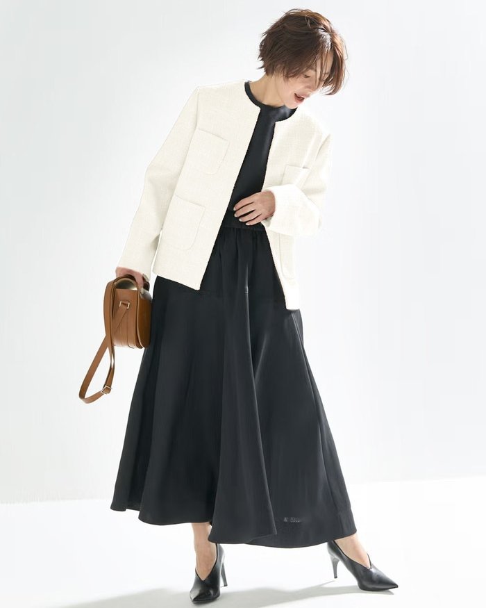 【ドゥクラッセ/DoCLASSE】のツイード・ノーカラージャケット インテリア・キッズ・メンズ・レディースファッション・服の通販 founy(ファニー) https://founy.com/ ファッション Fashion レディースファッション Fashion for Women アウター Coat / Outerwear Collection レディースジャケット・軽アウター Jackets ノーカラージャケット / シンプル上品コーデ Collarless Jackets エレガント 上品 Elegant ジャケット Jacket, Outerwear ツイード Twill, Twill Weave デニム Denim, Jeans Material パターン Pattern, Design Print ポケット Pocket, Pocket Detail モダン Modern, Contemporary セレモニー Ceremony ビジネス 仕事 通勤 Business / Work / Commuting |ID: prp329100004919795 ipo3291000000037093571