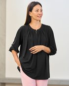 【ドゥクラッセ/DoCLASSE】のUVスラブ・パフ袖ギャザートップス ブラック|ID:prp329100004919796