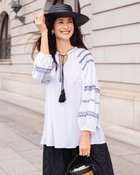 【ドゥクラッセ/DoCLASSE】のコットンボイル・エンブロイダリーブラウス ホワイト|ID:prp329100004919799