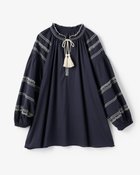 【ドゥクラッセ/DoCLASSE】のコットンボイル・エンブロイダリーブラウス ミッドナイトブルー|ID:prp329100004919799