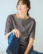 【ドゥクラッセ/DoCLASSE】のボートネックN/5分袖・ドゥクラッセTシャツ チャコール|ID:prp329100004919802