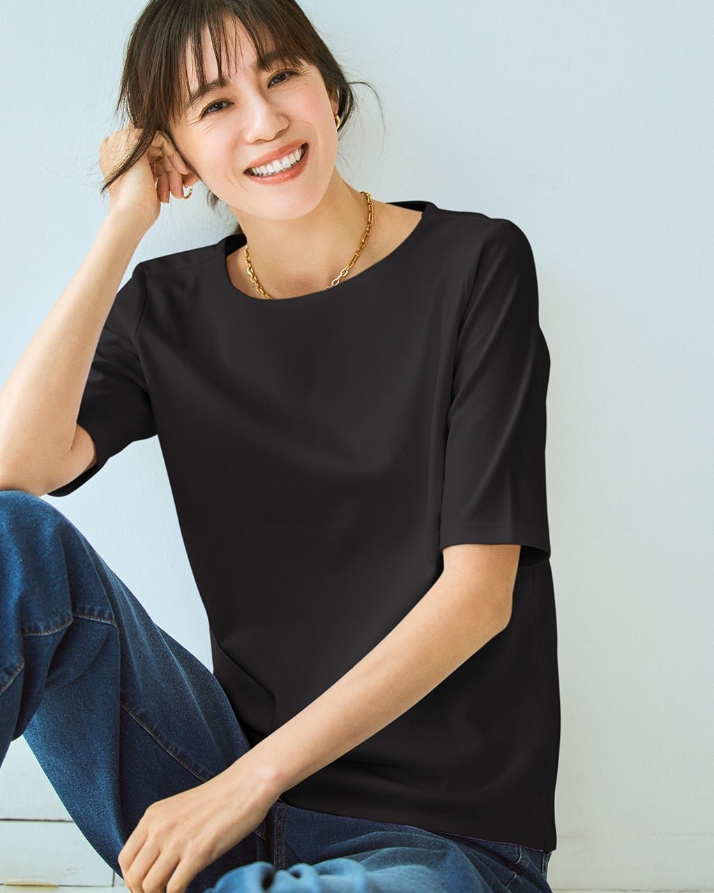 【ドゥクラッセ/DoCLASSE】のボートネックN/5分袖・ドゥクラッセTシャツ インテリア・キッズ・メンズ・レディースファッション・服の通販 founy(ファニー) ファッション Fashion レディースファッション Fashion for Women トップス・カットソー Cut & Sew Tops シャツ・ブラウス・オフィスカジュアル Elegant Blouses & Button-Ups ロングTシャツ・Tシャツ Longline T-Shirts & Tees カットソー・ベーシックTシャツ Cut-and-Sewn Tops / Stretch Tees & Basics カットソー Cut and Sewn Top ショルダー Shoulder, Shoulder Strap ジャケット Jacket, Outerwear ダブル Double, Double-Breasted 定番 Standard, Basic Item なめらか Smooth, Silky Texture 人気 Popular, Best Seller フロント Front, Front Design ベーシック Basic, Essential ラベンダー Lavender リラックス Relax, Relaxed Fit 新作・新入荷 New Arrivals / New In エレガント 上品 Elegant ビジネス 仕事 通勤 Business / Work / Commuting ブラック|ID: prp329100004919802 ipo3291000000036910792