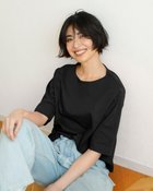 【ドゥクラッセ/DoCLASSE】のワイドフォルム/5分袖・ドゥクラッセTシャツ ブラック|ID: prp329100004919804 ipo3291000000037097608