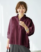 【ドゥクラッセ/DoCLASSE】のとろみコットン・スクエアワイドシャツ ボルドー|ID:prp329100004919805