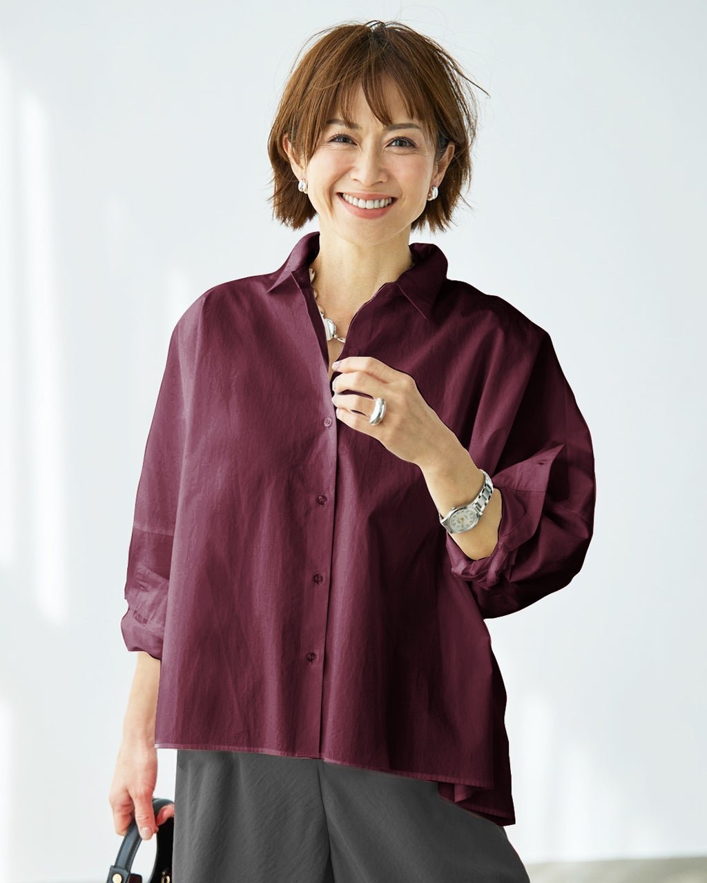 【ドゥクラッセ/DoCLASSE】のとろみコットン・スクエアワイドシャツ インテリア・キッズ・メンズ・レディースファッション・服の通販 founy(ファニー) ファッション Fashion レディースファッション Fashion for Women トップス・カットソー Cut & Sew Tops シャツ・ブラウス・オフィスカジュアル Elegant Blouses & Button-Ups 新作・新入荷 New Arrivals / New In とろみ Fluid, Flowy Fabric コンパクト Compact, Small Size シンプル Simple, Minimal バランス Balance, Style Balance フォルム Silhouette, Form ワイド Wide, Wide Fit 人気 Popular, Best Seller ボルドー|ID: prp329100004919805 ipo3291000000036910807