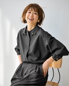 【ドゥクラッセ/DoCLASSE】のストレッチビスコース・オーバーシャツ チャコール|ID:prp329100004919812