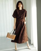 【ドゥクラッセ/DoCLASSE】のカットジャカード・クルーブラウス ブラウン|ID:prp329100004919818