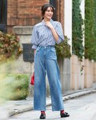 【ドゥクラッセ/DoCLASSE】のUVイージーケア・タック袖ブラウス ネイビーパターン|ID:prp329100004919820