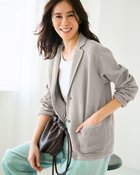 【ドゥクラッセ/DoCLASSE】の鹿の子ニット・トリムジャケット グレー|ID: prp329100004919823 ipo3291000000037093582