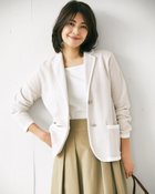 【ドゥクラッセ/DoCLASSE】の鹿の子ニット・トリムジャケット ソフトグレー|ID: prp329100004919823 ipo3291000000037093583