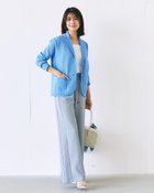 【ドゥクラッセ/DoCLASSE】の鹿の子ニット・トリムジャケット ライトブルー|ID: prp329100004919823 ipo3291000000037093585