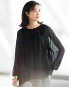 【ドゥクラッセ/DoCLASSE】のラメカットジャカード・ギャザーブラウス ブラック|ID: prp329100004919829 ipo3291000000037097623